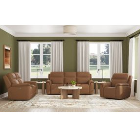 Sawyer Harvest Leather 77" Zero Gravity Power Reclining Loveseat with Console and USB Charging
