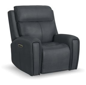 Warren Gray Leather Zero Gravity Power Recliner with Power Lumbar and USB Charging