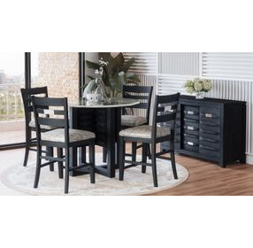 Altamonte Dark Charcoal 48" Round Glass Top Counter Height Dining Table