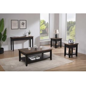 Ashford Black and Brown 1 Drawer Round End Table