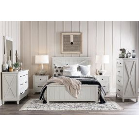 Flatiron Aged White 2 Drawer Nightstand with USB Charging