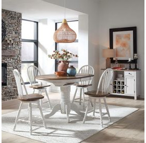 Carolina Crossing Antique Honey and White 57" Extendable Rectangular Gathering Table