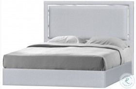 Monet Silver Grey Queen Upholstered Platform Bed