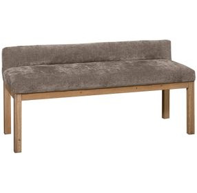 Joinery Natural Oak and Brindle Gray Performance Fabric Upholstered Bed Bench