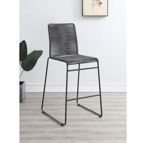 Kai Charcoal And Gunmetal Upholstered Bar Stool Set of 2