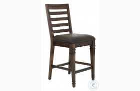 Delphine Vintage Dark Pine 26" Counter Height Chair Set Of 2