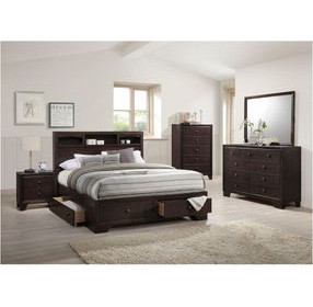 Madison II Espresso Queen Bookcase and Storage Bed