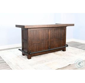 Autumn Echo Dark Brown 80" Traditional Wood Home Bar