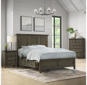 San Mateo Gray King Storage Panel Bed