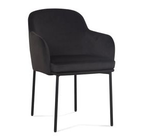 Sydney Black Performance Fabric Upholstered Arm Chair Set of 2