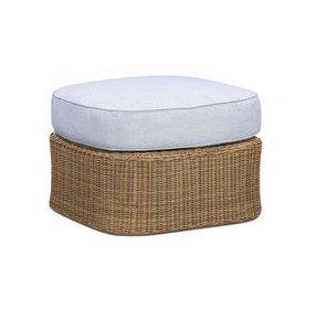 Axel Blue Performance Fabric Upholstered Outdoor Square Ottoman