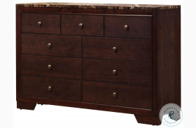 Conner Cappuccino Faux Marble Top Dresser