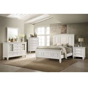 Sandy Beach Cream California King Panel Bed