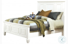 Sandy White Queen Panel Bed