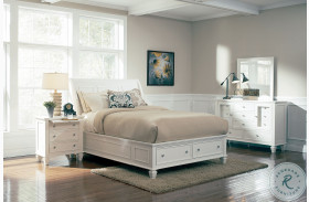 Sandy White Storage Sleigh Bedroom Set
