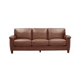 Sherwyn Pecan Leather Living Room Set