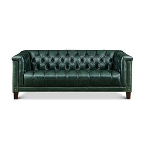 Picavel Green Leather Living Room Set