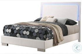 Felicity Gloss White Full Panel Bed With LED Lighting
