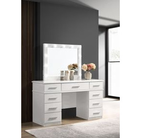 Felicity Gloss White Vanity Desk