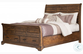 Elk Grove Vintage Bourbon Queen Storage Sleigh Bed