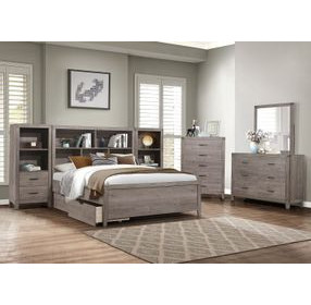 Woodrow Gray Full Storage Wall Bed with Nightstand and Toybox