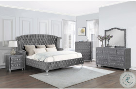 Deanna Grey Upholstered Platform Bedroom set