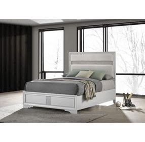 Miranda White Full Upholstered Panel Bed