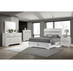 Miranda White California King Upholstered Panel Bed