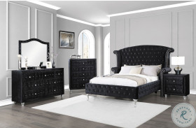 Deanna Black Upholstered Platform Bedroom Set