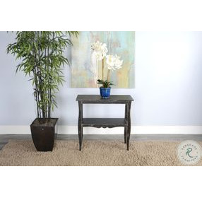Cozy Luxe Black Sand 28" Rectangular Side Table