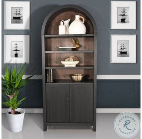 Autumn Echo Black 2 Door Arched Display Cabinet