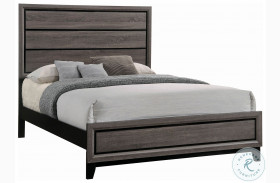 Watson Gray Oak And Black Queen Panel Bed