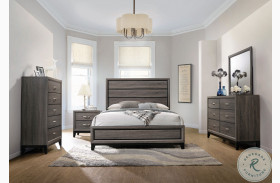 Watson Gray Oak And Black Panel Bedroom set