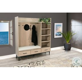 Golden Hearth Natural Bench Hall Tree