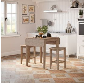Eastern Tides Brushed Bisque 3 Piece Counter Height Dining Set