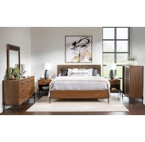 Midland Warm Amber Queen Panel Bed