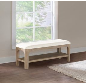 Solano Beige Upholstered Bed Bench