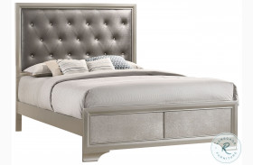 Salford Metallic Sterling King Upholstered Panel Bed