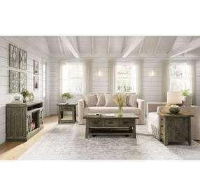 Telluride Driftwood Gray 60" Storage Console TV Stand with Electric Fireplace