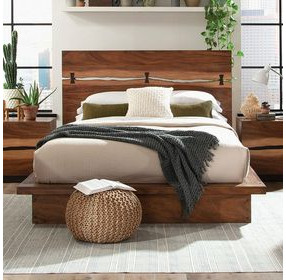Winslow Smokey Walnut and Coffee Bean King Platform Bed