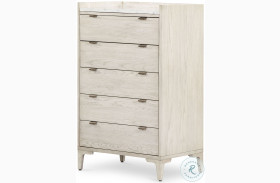 Viggo Italian White Marble And Vintage White Oak Tall Dresser