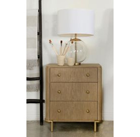 Arini Sand Wash 3 Drawer Nightstand