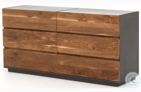 Holland Dark Smoked Oak And White Marble Large Dresser