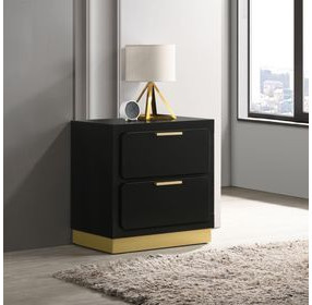 Caraway Black 2 Drawer Nightstand