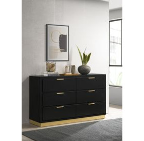 Caraway Black 6 Drawer Dresser