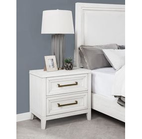 Marielle Distressed White Nightstand
