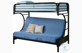 Montgomery Black Twin Over Full Bunk Bed with Futon
