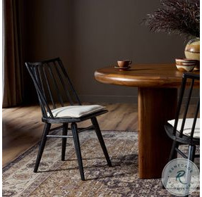 Lewis Black Oak Performance Fabric Windsor Chair Set of 2