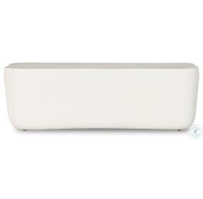 Basil Matte White Cast Aluminum Outdoor Rectangular Occassional Table Set