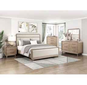 Wilshire Natural California King Upholstered Panel Bed